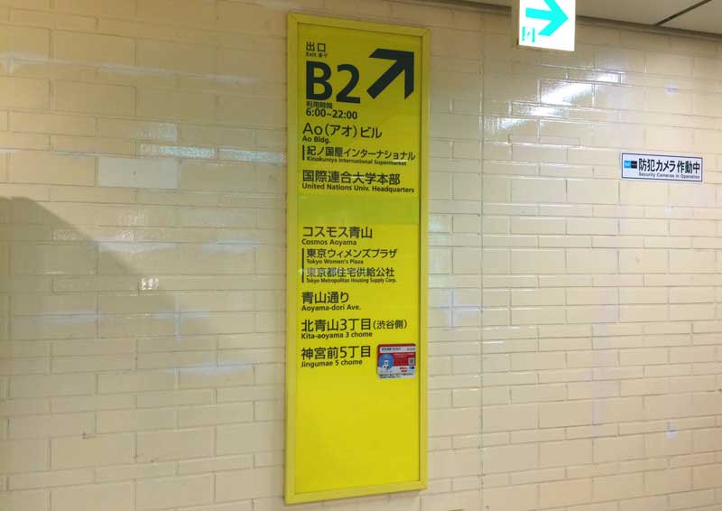 表参道駅からのアクセス